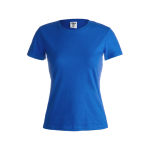 T-shirts avec logo pour femmes en coton 150 g/m² Keya couleur bleu première vue