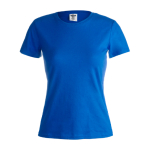 T-shirts avec logo pour femmes en coton 150 g/m² Keya couleur bleu première vue