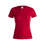 T-shirts avec logo pour femmes en coton 150 g/m² Keya couleur rouge première vue