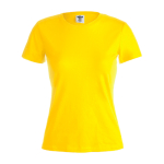T-shirts avec logo pour femmes en coton 150 g/m² Keya couleur jaune première vue