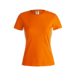 T-shirts avec logo pour femmes en coton 150 g/m² Keya couleur orange première vue