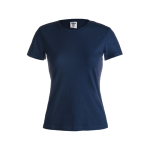 T-shirts avec logo pour femmes en coton 150 g/m² Keya couleur bleu marine première vue