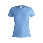 T-shirts avec logo pour femmes en coton 150 g/m² Keya couleur bleu ciel première vue