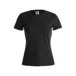 T-shirts de merchandising pour femmes 100% coton 180 g/m² Keya couleur noir première vue