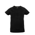 T-shirts de sport pour enfants en polyester respirant 135 g/m² MKT couleur noir