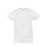 T-shirts de sport pour enfants en polyester respirant 135 g/m² MKT couleur blanc