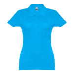 Polo plusieurs coloris pour femmes en coton 195 g/m² THC Eve couleur cyan
