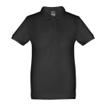 Polos publicitaires pour enfants en coton 195 g/m² THC Adam Kids couleur noir première vue