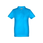 Polos publicitaires pour enfants en coton 195 g/m² THC Adam Kids couleur cyan première vue