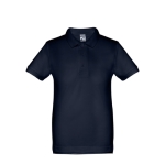Polos publicitaires pour enfants en coton 195 g/m² THC Adam Kids couleur bleu marine