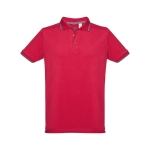 Polo personnalisé cintré avec logo en coton 210 g/m² THC Rome couleur rouge première vue