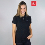 Polo bicolore personnalisé pour femmes en coton 210 g/m² THC Rome couleur noir vue image ambiance