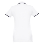 Polo bicolore personnalisé pour femmes en coton 210 g/m² THC Rome couleur blanc