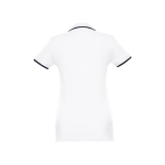 Polo bicolore personnalisé pour femmes en coton 210 g/m² THC Rome couleur blanc deuxième vue