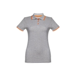 Polo bicolore personnalisé pour femmes en coton 210 g/m² THC Rome couleur gris première vue