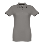 Polo bicolore personnalisé pour femmes en coton 210 g/m² THC Rome couleur gris foncé