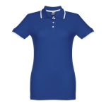 Polo bicolore personnalisé pour femmes en coton 210 g/m² THC Rome couleur bleu roi