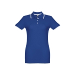 Polo bicolore personnalisé pour femmes en coton 210 g/m² THC Rome couleur bleu roi première vue
