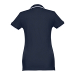 Polo bicolore personnalisé pour femmes en coton 210 g/m² THC Rome couleur bleu marine
