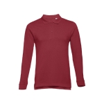 Polos publicitaires à manches longues en coton 210 g/m² THC Bern couleur bordeaux première vue