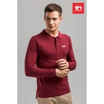 Polos publicitaires à manches longues en coton 210 g/m² THC Bern couleur bordeaux vue image ambiance