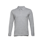 Polos publicitaires à manches longues en coton 210 g/m² THC Bern couleur gris première vue