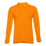 Polos publicitaires à manches longues en coton 210 g/m² THC Bern couleur orange