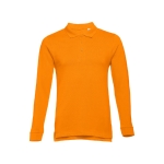 Polos publicitaires à manches longues en coton 210 g/m² THC Bern couleur orange première vue