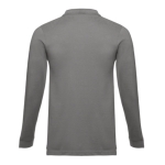 Polos publicitaires à manches longues en coton 210 g/m² THC Bern couleur gris foncé