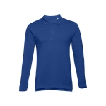 Polos publicitaires à manches longues en coton 210 g/m² THC Bern couleur bleu roi première vue