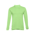 Polos publicitaires à manches longues en coton 210 g/m² THC Bern couleur vert clair première vue