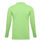 Polos publicitaires à manches longues en coton 210 g/m² THC Bern couleur vert clair