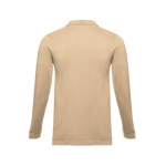 Polos publicitaires à manches longues en coton 210 g/m² THC Bern couleur marron clair deuxième vue