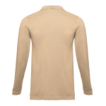 Polos publicitaires à manches longues en coton 210 g/m² THC Bern couleur marron clair