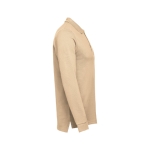 Polos publicitaires à manches longues en coton 210 g/m² THC Bern couleur marron clair troisième vue