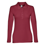 Polo à manches longues pour femmes en coton 210 g/m² THC Bern couleur bordeaux