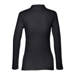 Polo à manches longues pour femmes en coton 210 g/m² THC Bern couleur noir