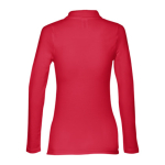 Polo à manches longues pour femmes en coton 210 g/m² THC Bern couleur rouge