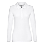 Polo à manches longues pour femmes en coton 210 g/m² THC Bern couleur blanc