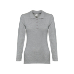 Polo à manches longues pour femmes en coton 210 g/m² THC Bern couleur gris première vue