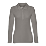 Polo à manches longues pour femmes en coton 210 g/m² THC Bern couleur gris foncé première vue