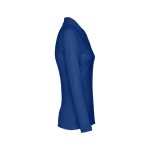 Polo à manches longues pour femmes en coton 210 g/m² THC Bern couleur bleu roi troisième vue