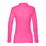 Polo à manches longues pour femmes en coton 210 g/m² THC Bern couleur fuchsia
