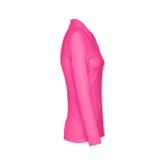 Polo à manches longues pour femmes en coton 210 g/m² THC Bern couleur fuchsia troisième vue
