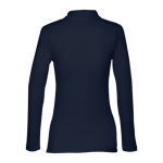 Polo à manches longues pour femmes en coton 210 g/m² THC Bern couleur bleu marine