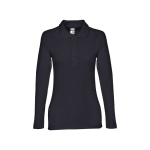Polo à manches longues pour femmes en coton 210 g/m² THC Bern couleur bleu ultramarine première vue