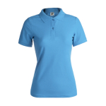 Polos personnalisables pour femmes en coton 180 g/m² Keya couleur bleu ciel première vue