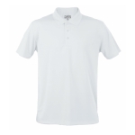 Polo technique promotionnel en polyester respirant 180 g/m² MKT couleur blanc première vue