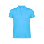 Polo technique promotionnel en polyester respirant 180 g/m² MKT couleur bleu ciel première vue