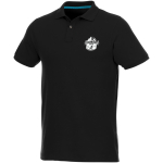 Polo en coton biologique et polyester recyclé 220 g/m² Elevate NXT couleur noir vue impression sérigraphique
